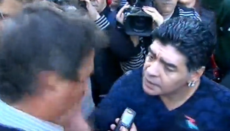 Diego Maradona didn't like it when a reporter made eyes at his former lover