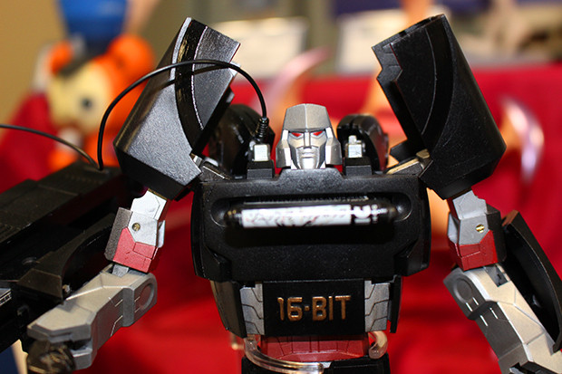 Evil villain Megatron is reimagined here as a SEGA Megadrive
