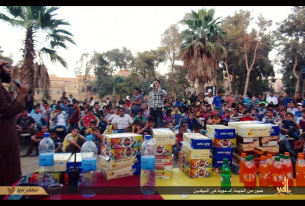 Tweet from Isis, showing a fair for children in al-Muyadeen, Syria. (Twitter)