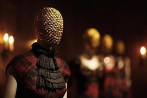 Creations by the late British designer Alexander McQueen​ are displayed during a preview at the Metropolitan Museum of Art in New York, May 2, 2011.
