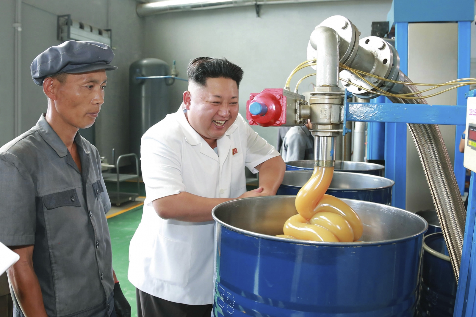 Kim Jong Un at the Chonji Lubricant Factory