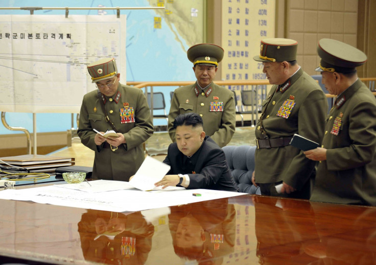 Kim Jong Un at Rocket Force meeting