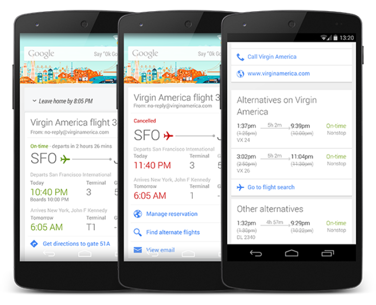 Google Now for Android now Updated to Help You Find Alternative Flights to Your Destination, Along With Other Features