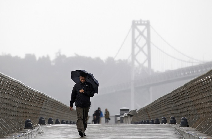 A man walks down Pier 14 in San Francisco, California. Several local residents were woken up by the 6.0-magnitude earthquake that struck Northern California on 24 August. A man walks down Pier 14 in San Francisco, California. Several local residents were woken up by the 6.0-magnitude earthquake that struck Northern California on 24 August.