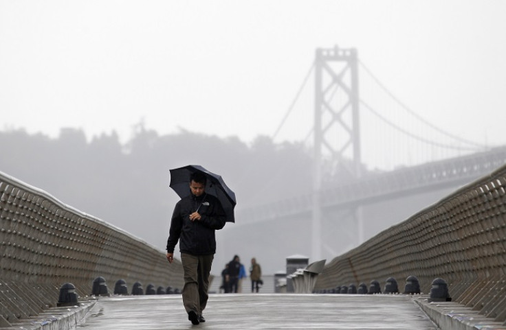 A man walks down Pier 14 in San Francisco, California. Several local residents were woken up by the 6.0-magnitude earthquake that struck Northern California on 24 August.