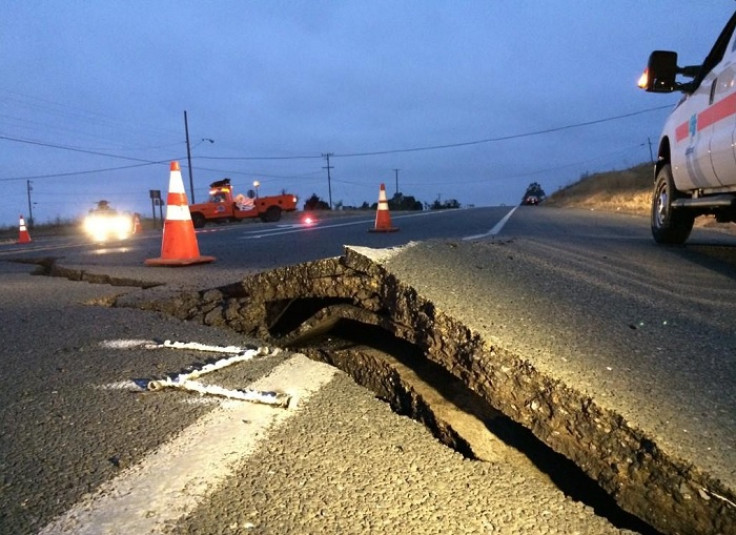 Severe damage to roads after Northern California's earthquake, which is the worst to hit the region in 25 years, according to the US Geological Survey.