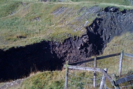 Fears are mounting that the 200ft-deep sinkhole in County Durham, northern England could get bigger with torrential downpours.