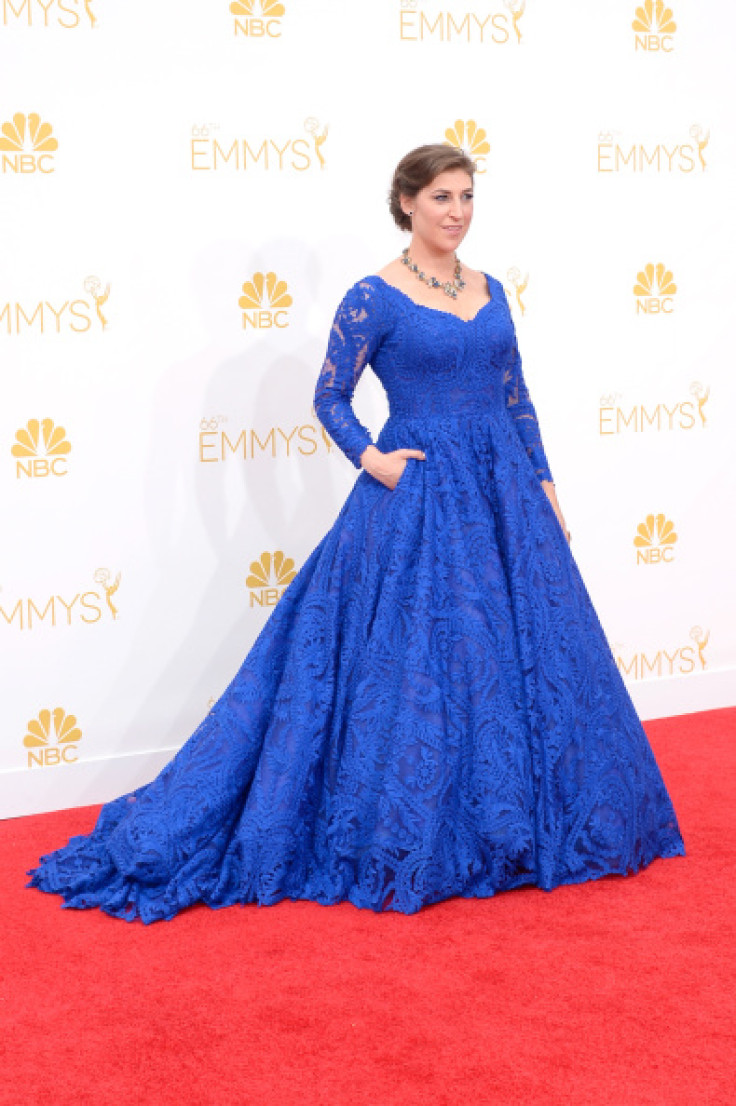 Actress Mayim Bialik arrives to the 66th Annual Primetime Emmy Awards held at the Nokia Theater on August 25, 2014.