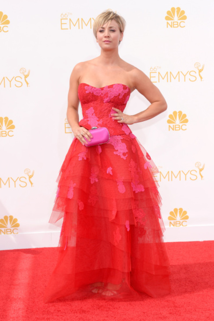 Actress Kaley Cuoco arrives to the 66th Annual Primetime Emmy Awards held at the Nokia Theater on August 25, 2014.