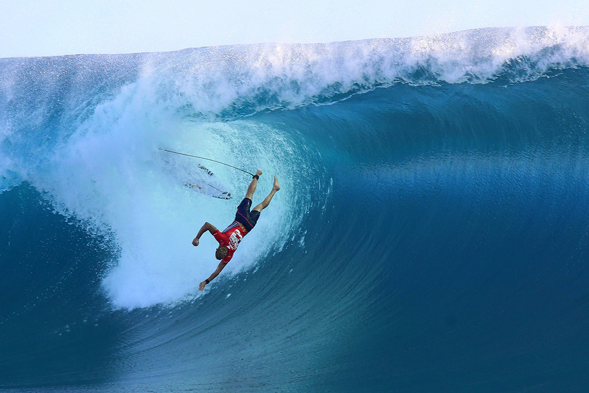 Surfers Ride Huge Waves at the Billabong Pro Tahiti 2014