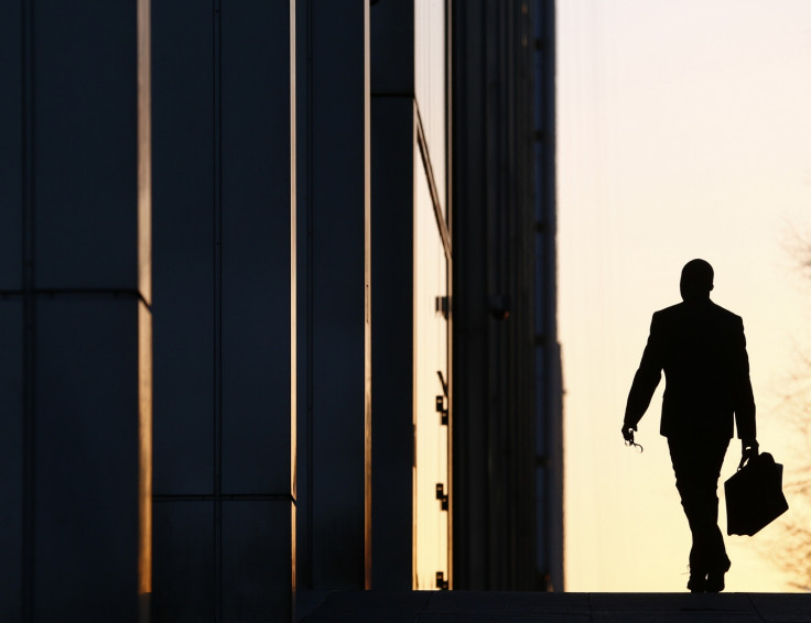 Worker arrives in Canary Wharf