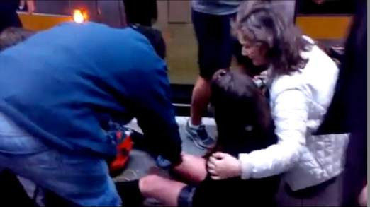 Girl Trapped under Tram