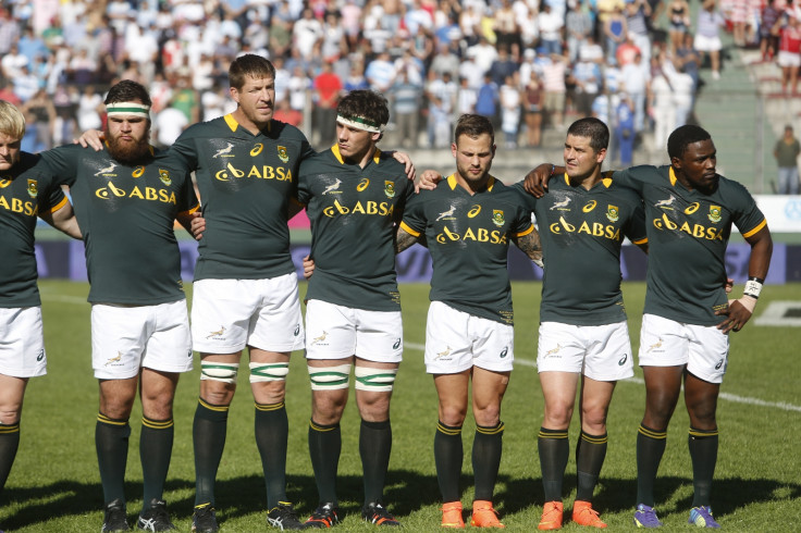 Springboks South Africa rugby team singing national anthem