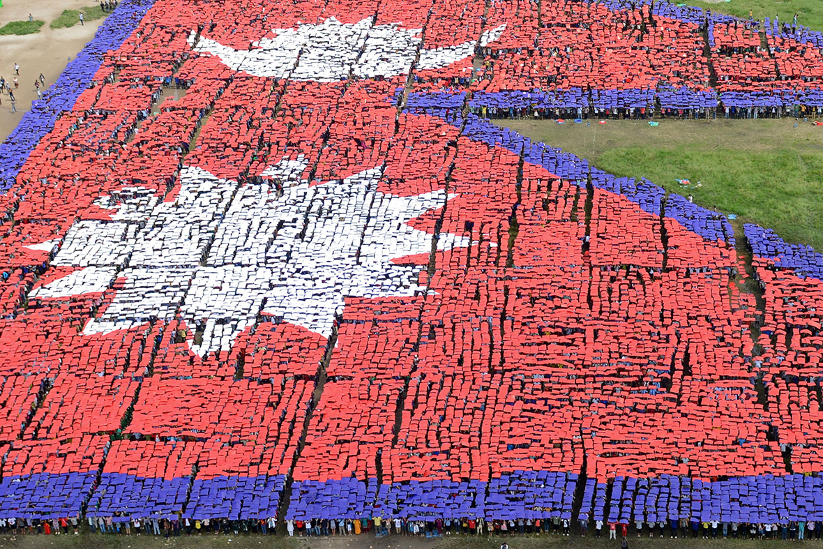 nepal flag people record