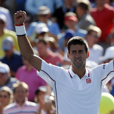 Novak Djokovic celebrating during US Open 2014