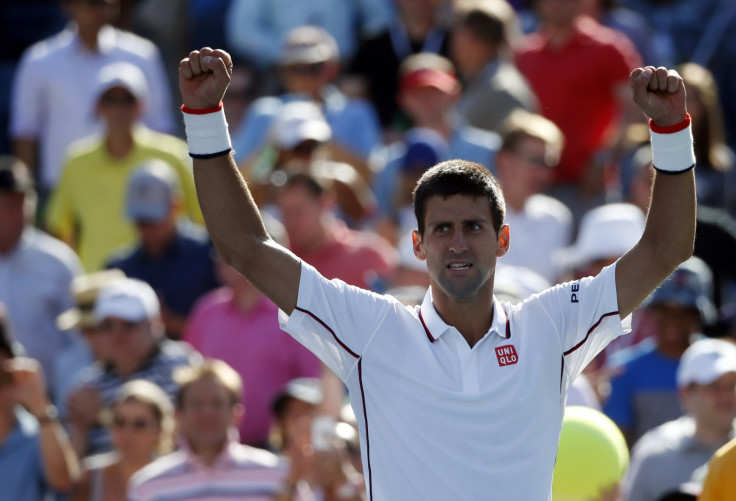 Novak Djokovic celebrating during US Open 2014