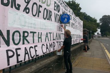 Representatives of the Stop Nato group spoke to IBTimes UK at the 'Peace Camp' in Tredegar Part outside Newport