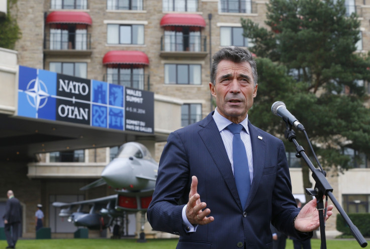 Nato Secretary-General Anders Fogh Rasmussen speaks to the media at the Celtic Manor resort, near Newport, in Wales September 4, 2014.