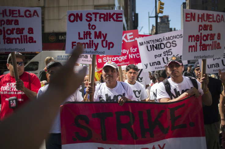 Fast food workers on strike