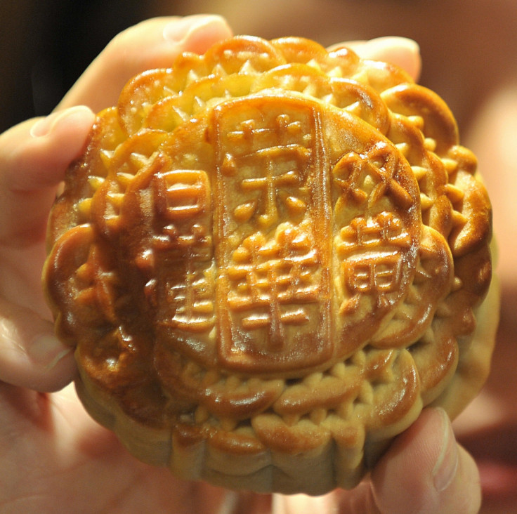 A traditional Chinese mooncake, made to celebrate the Mid-Autumn Festival