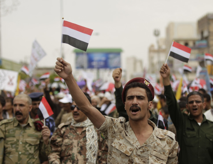 Houthi supporters protest in Sanaa