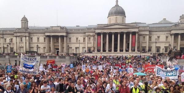 NHS Jarrow March in Trafalgar Square- September 2014 NHS Jarrow March in Trafalgar Square- September 2014
