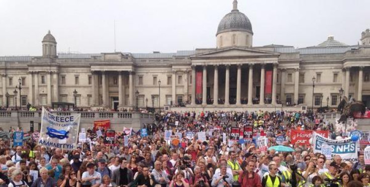 NHS Jarrow March  in Trafalgar Square- September 2014