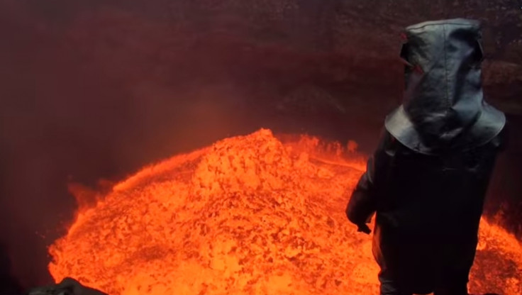 Explorer descends into volcano