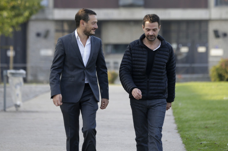 ormer French trader Jerome Kerviel (R) and his lawyer David Koubbi leave the Fleury-Merogis prison near Paris September 8, 2014