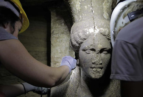 Caryatids have been discovered at the ancient Amphipolis tomb in Greece