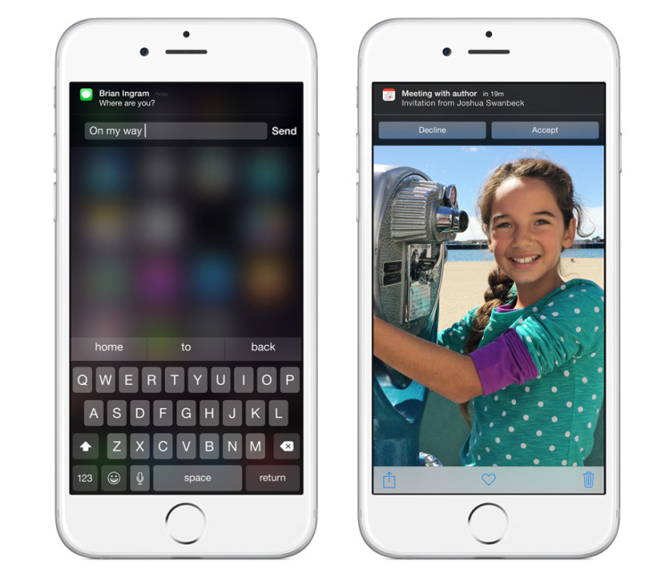 Interactive notifications on iOS 8
