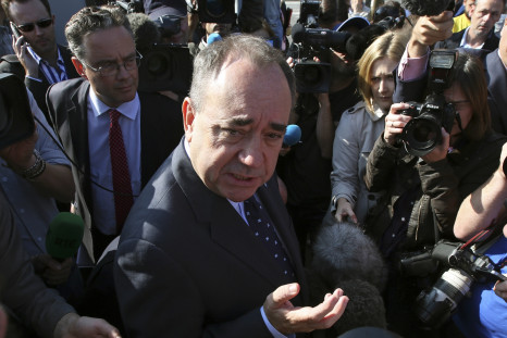 Scotland's First Minister Alex Salmond speaks to members of the media as he campaigns in Edinburgh, Scotland September 10, 2014