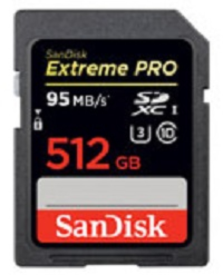 SanDisk's Extreme PRO SDXC UHS-I card comes with 512GB and will go on sale for $800 (£490).