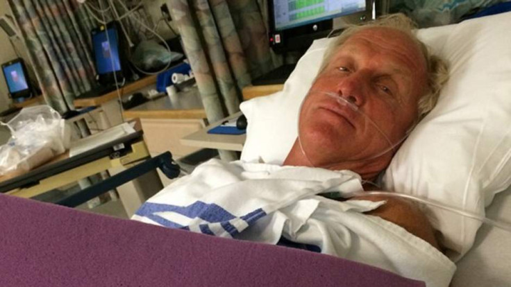 Australian golfer Greg Norman posted this photo from hospital, recovering from a chainsaw accident