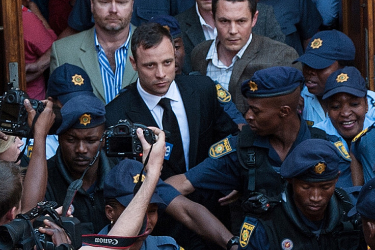 Pistorius is led out of court following the delivery of the manslaughter verdict last week. (Getty)