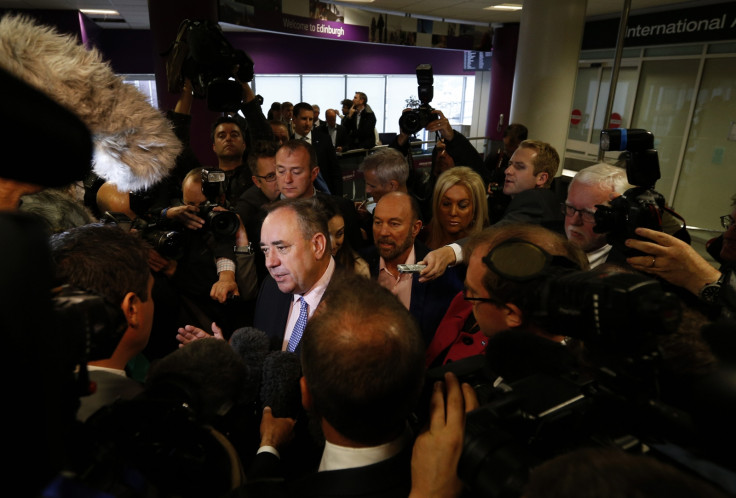 Alex Salmond and reporters
