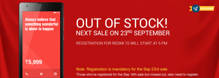 Xiaomi Sells 40K Redmi 1S Units in 3.5 seconds in Third Flash Sale: Registrations for 23 September Flash Sale Opens Soon