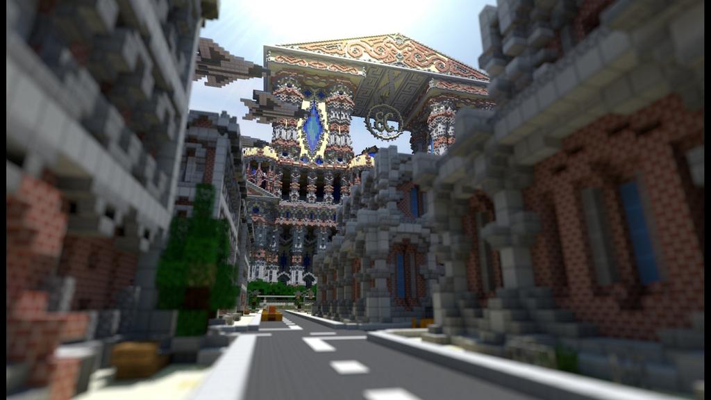 Minecraft Adventure City - street level