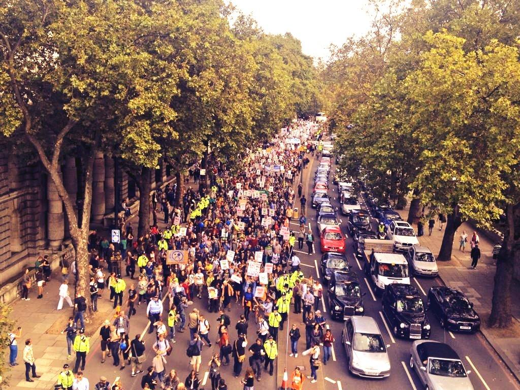 Peoples Climate March, London, wide shot