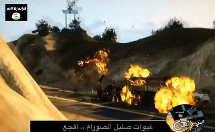 Entitled 'Grand Theft Auto: Salil al-Sawarem,' the game shows the player shooting police and blowing up military convoys.