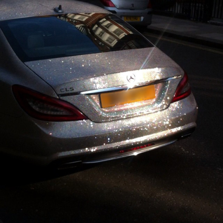 crystal-covered Mercedes