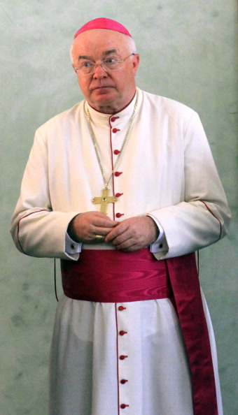 Vatican's previous envoy to the Dominican Republic Jozef Wesolowski who has been sacked amid an investigation in Rome into accusations he had sex with children seen here in Santo Domingo, on August 12, 2011. Jozef Wesolowski