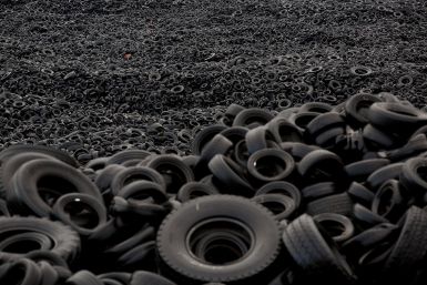 millions of tyres dumped near Sesena, a ghost town in Spain