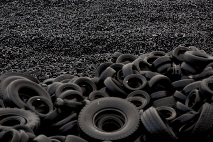 millions of tyres dumped near Sesena, a ghost town in Spain