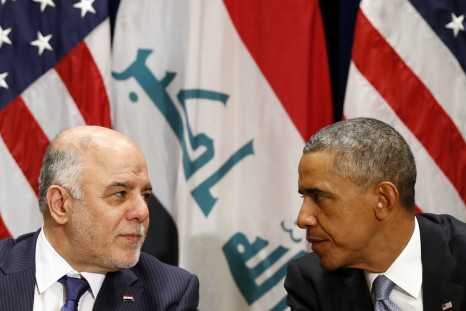 U.S. President Barack Obama meets with Iraqi Prime Minister Haider al-Abadi during the United Nations General Assembly in New York