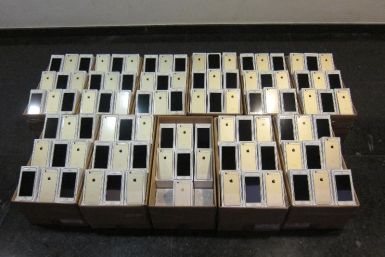 Some of the seized suspected smuggled mobile phones of the latest model.