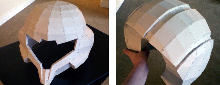 Using pepakura, a type of paper card modelling, to print out helmet and armour parts