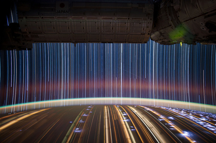 star trails from the space station