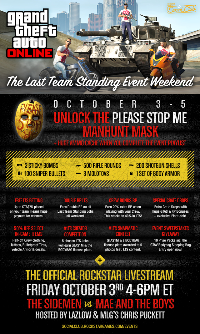 GTA 5 Online 1.17 Update Last Team Standing Event Weekend 