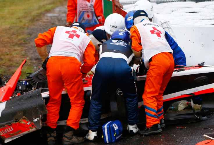 Jules Bianchi of France and Marussia receives urgent medical treatment after crashing during the Japanese Formula One Grand Prix at Suzuka (Getty)